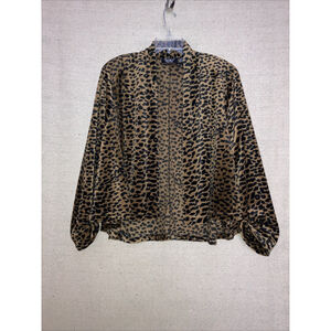 Vintage Florenzi Leopard Print Velour Swing Cardigan Jacket Blazer Women’s M New